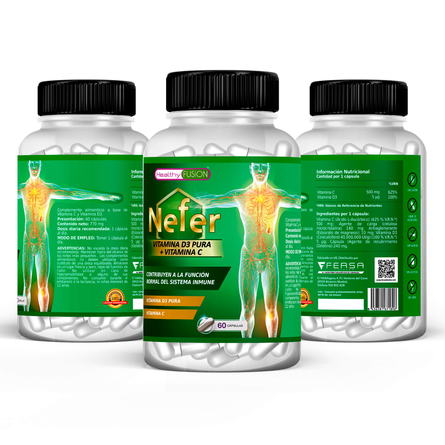 Nefer Vitamina D3 contenido