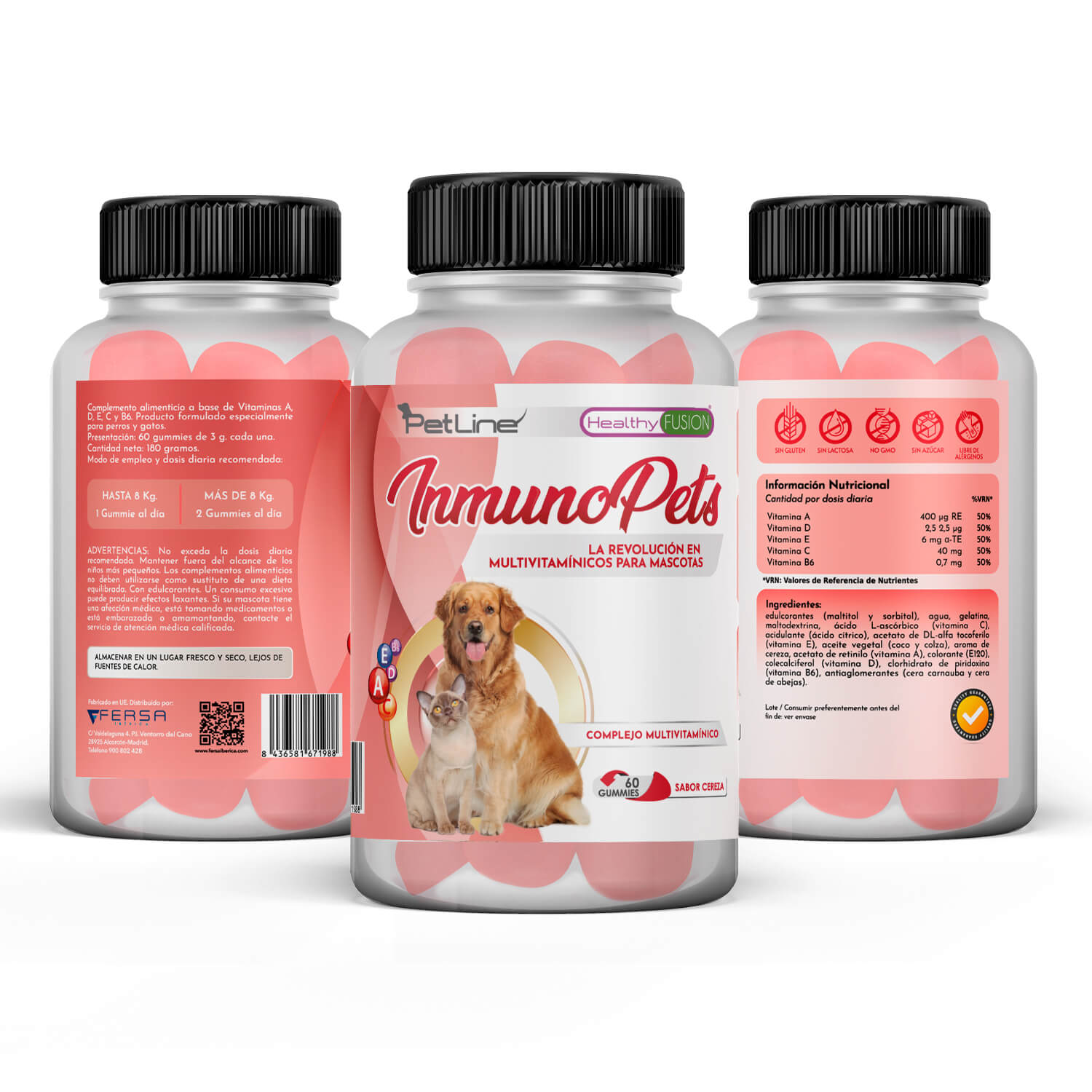 InmunoPets - Complejo Multivitamínico para Perros y Gatos contenido
